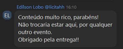 Depoimento 2 de participante do workshop