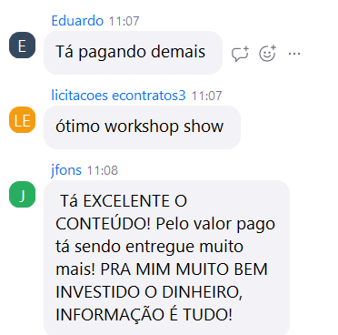 Depoimento 11 de participante do workshop